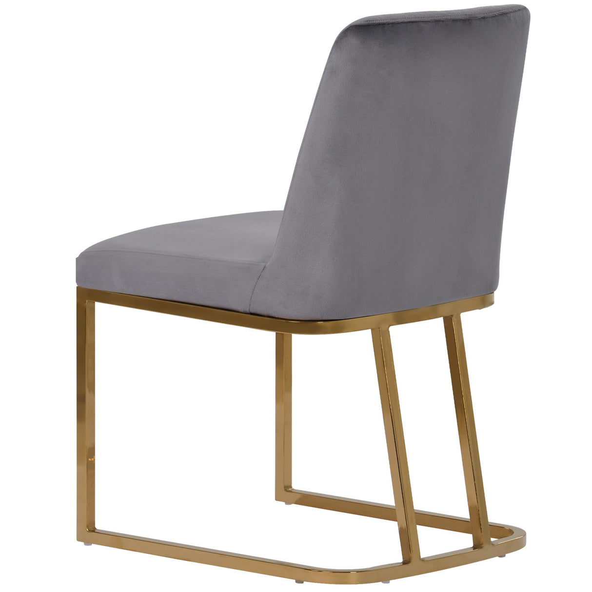 Gold Metal Base Upholstered Armless Velvet Dining Chairs (Set of 4)