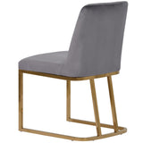 Gold Metal Base Upholstered Armless Velvet Dining Chairs (Set of 4)