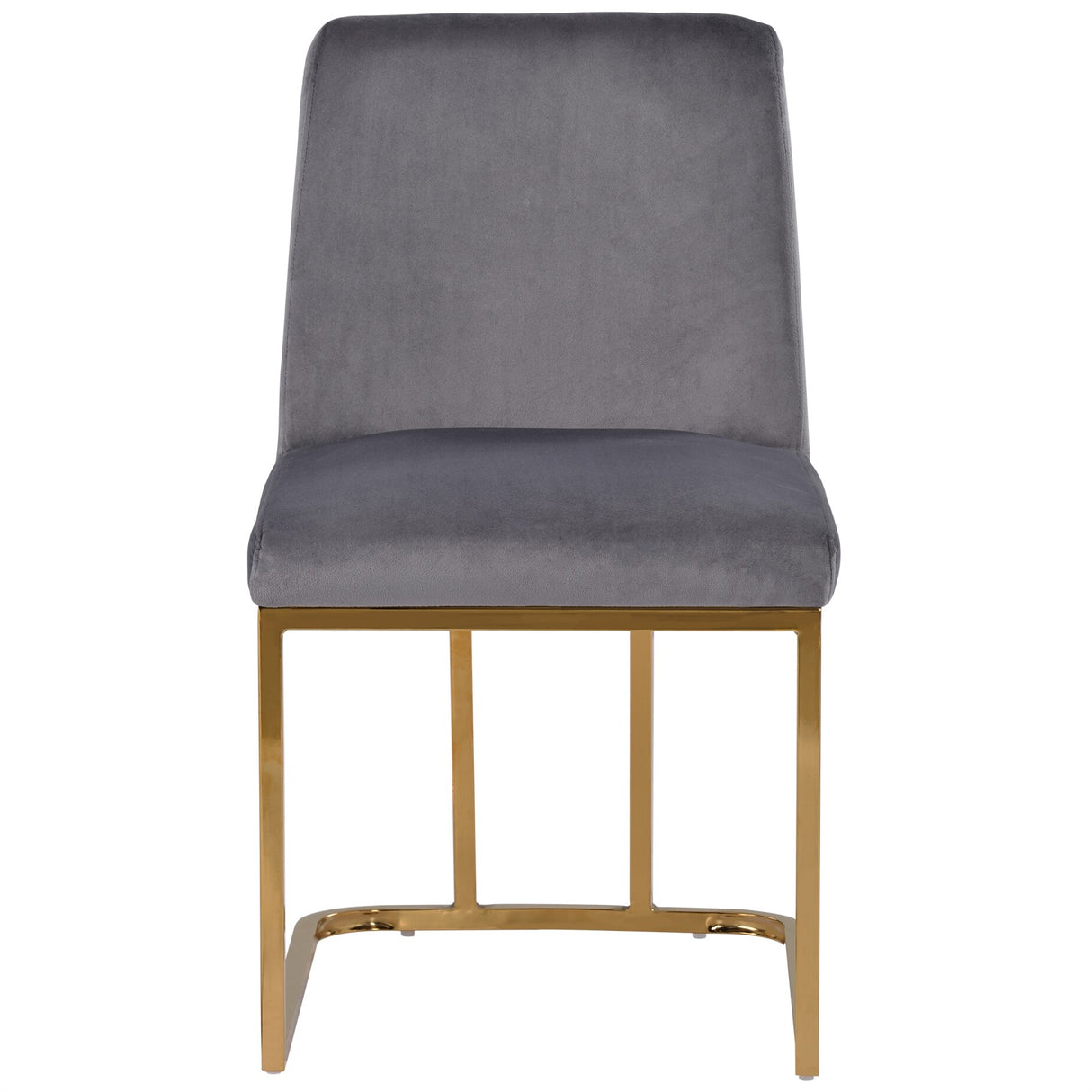 Gold Metal Base Upholstered Armless Velvet Dining Chairs (Set of 4)
