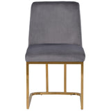 Gold Metal Base Upholstered Armless Velvet Dining Chairs (Set of 4)