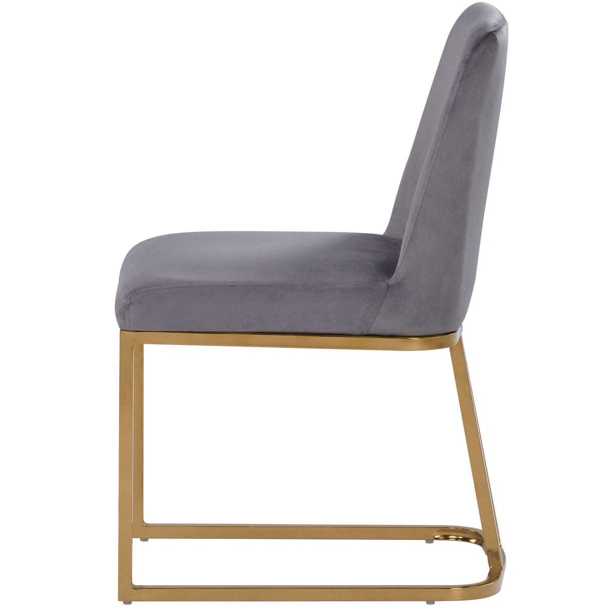 Gold Metal Base Upholstered Armless Velvet Dining Chairs (Set of 4)