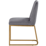 Gold Metal Base Upholstered Armless Velvet Dining Chairs (Set of 4)