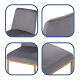 Gold Metal Base Upholstered Armless Velvet Dining Chairs (Set of 4)