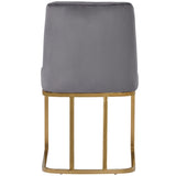 Gold Metal Base Upholstered Armless Velvet Dining Chairs (Set of 4)