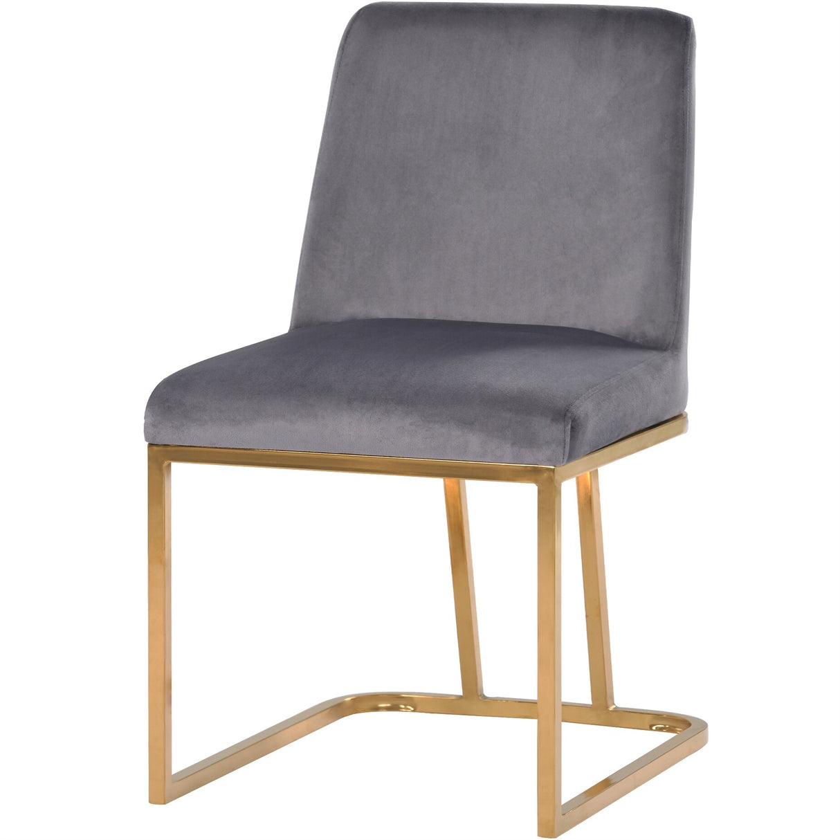 Gold Metal Base Upholstered Armless Velvet Dining Chairs (Set of 4)