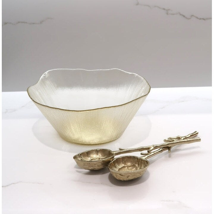 Gold Organic Shaped Salad Bowl