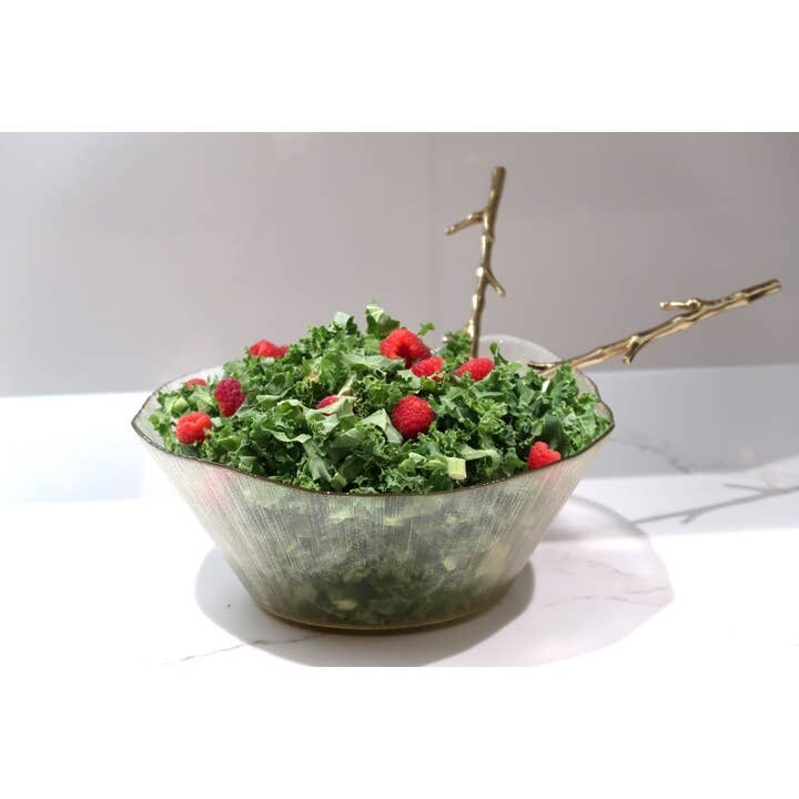 Gold Organic Shaped Salad Bowl