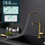 Gold Touchless Kitchen Sink Faucet with Pull Down Sprayer