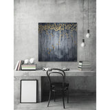 'Golden Leaves' Painting Print on Brushed Aluminum