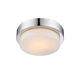 Golden Lighting #1270-09 CH Multifamily Polished-chrome-finished Steel and Opal Glass Flush-mount Light Fixture - Silver