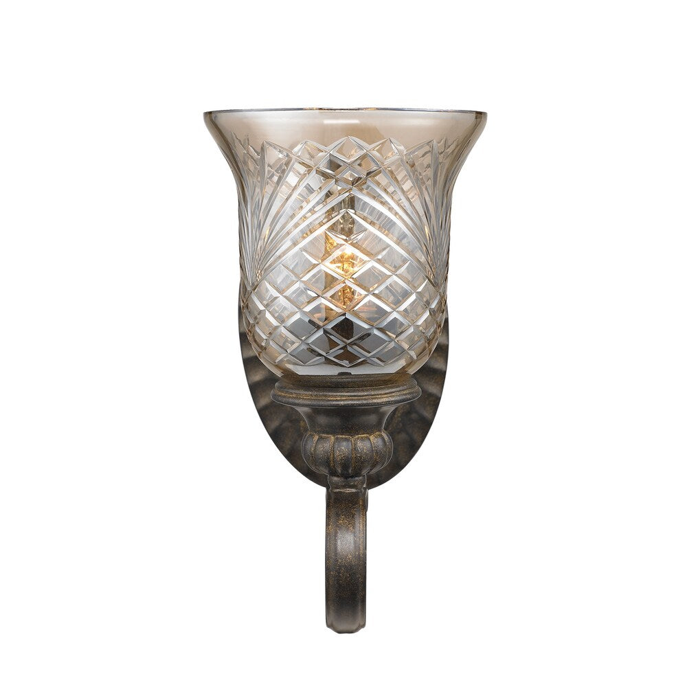 Golden Lighting Alston Place Burnt Sienna/Amber Steel/Glass 1-light Wall Sconce