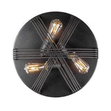 Golden Lighting Carter Aged Bronze Steel Flush Mount Light