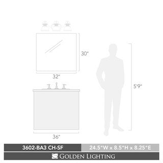 Golden Lighting Duncan 3-light Bath Vanity in Chrome