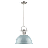 Golden Lighting Duncan Seafoam/Silvertone Steel 1-light Pendant Fixture