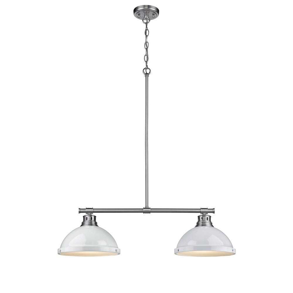 Golden Lighting Duncan White/ Pewter Steel 2-light Linear Pendant