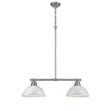 Golden Lighting Duncan White/ Pewter Steel 2-light Linear Pendant