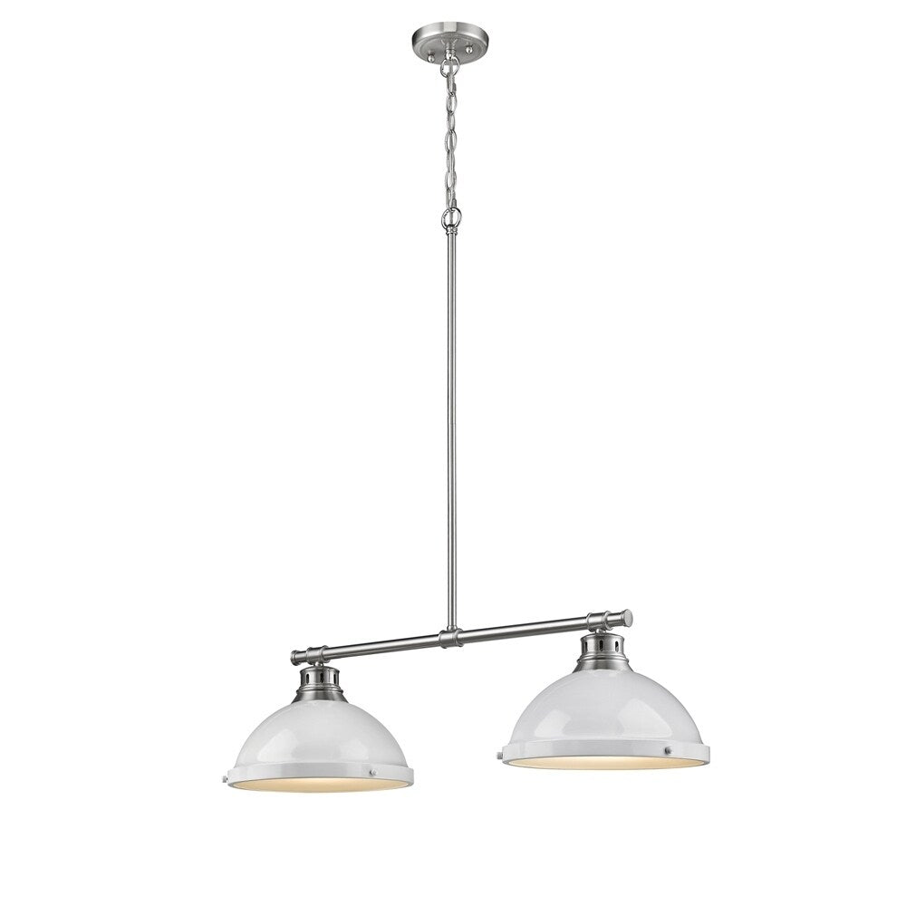 Golden Lighting Duncan White/ Pewter Steel 2-light Linear Pendant