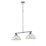 Golden Lighting Duncan White/ Pewter Steel 2-light Linear Pendant