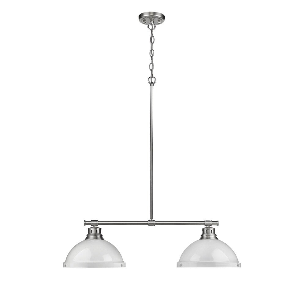 Golden Lighting Duncan White/ Pewter Steel 2-light Linear Pendant