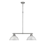 Golden Lighting Duncan White/ Pewter Steel 2-light Linear Pendant