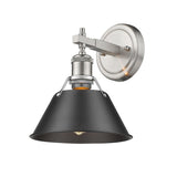 Golden Lighting Orwell Pewter 1-light Bath Vanity Sconce with Black Shade - Pewter with Black