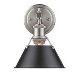 Golden Lighting Orwell Pewter 1-light Bath Vanity Sconce with Black Shade - Pewter with Black