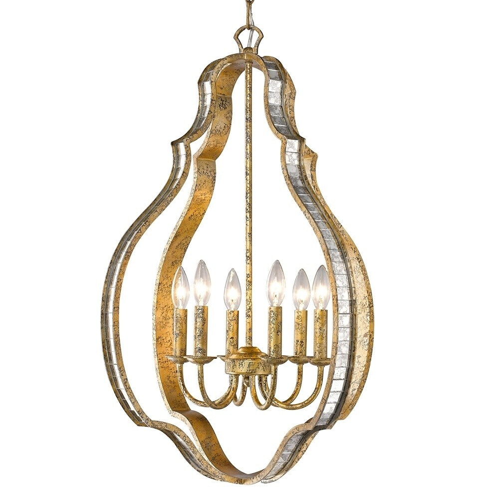 Golden Lighting's Gold-tone Steel Hayworth 6-light Pendant