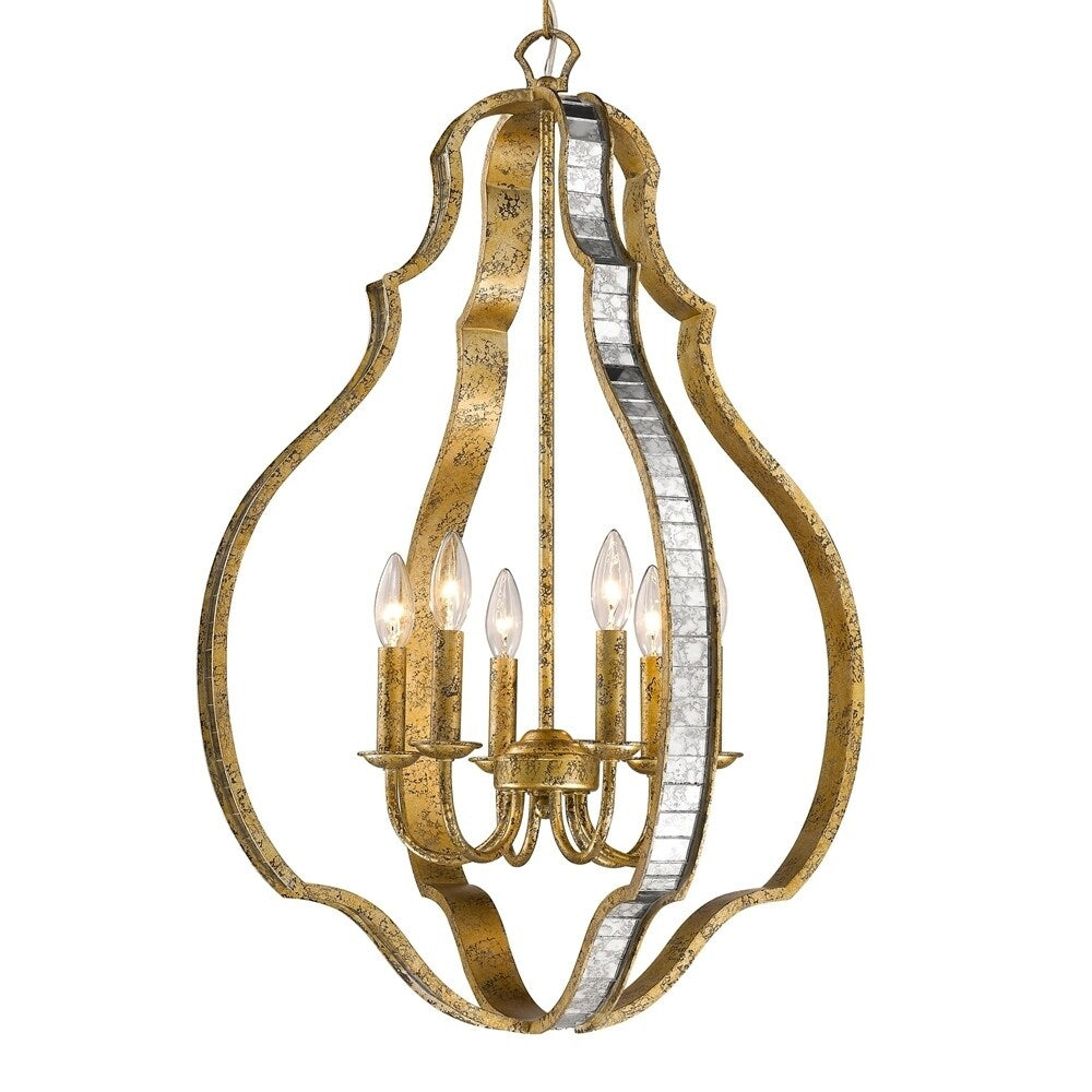 Golden Lighting's Gold-tone Steel Hayworth 6-light Pendant