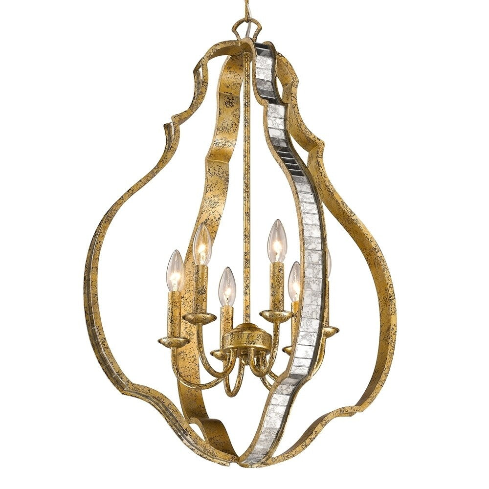 Golden Lighting's Gold-tone Steel Hayworth 6-light Pendant