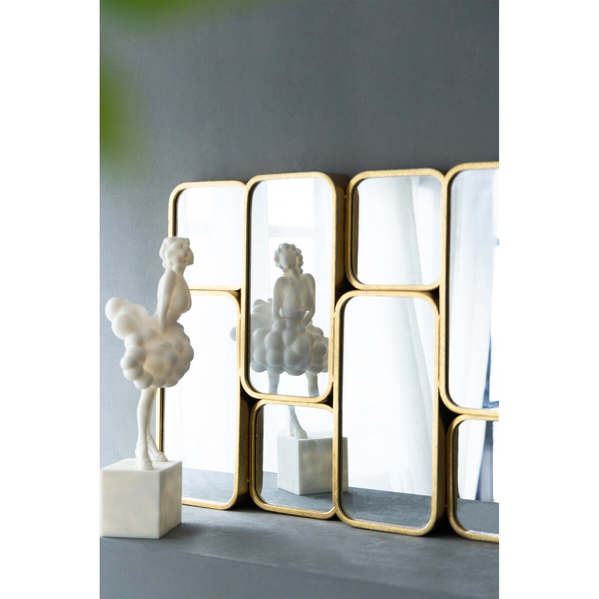 Golden Metal Framed Decorative Rectangle Mirror