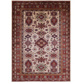Golden Nile Ivory Super Kazak Hand Knotted Wool Rug - 6' 5" X 8' 11"
