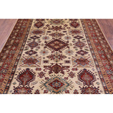 Golden Nile Ivory Super Kazak Hand Knotted Wool Rug - 6' 5" X 8' 11"