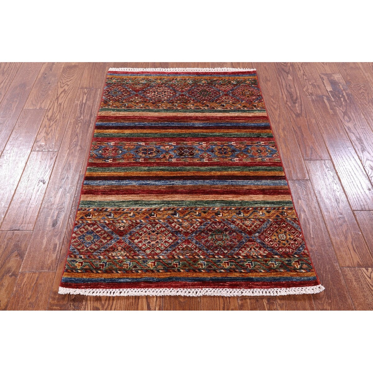 Golden Nile Khorjin Persian Gabbeh Hand Knotted Wool Rug - 2' 11" X 4' 4"