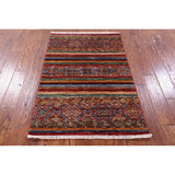 Golden Nile Khorjin Persian Gabbeh Hand Knotted Wool Rug - 2' 11" X 4' 4"
