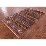 Golden Nile Khorjin Persian Gabbeh Hand Knotted Wool Rug - 2' 6" X 4' 1"
