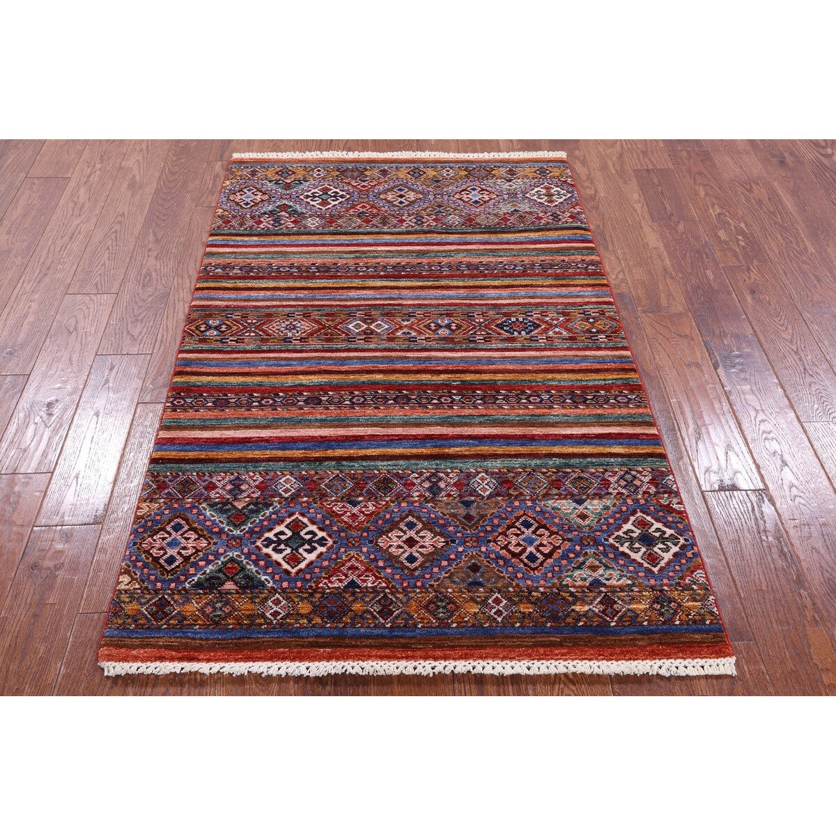 Golden Nile Khorjin Persian Gabbeh Hand Knotted Wool Rug - 3' 5" X 5' 4"