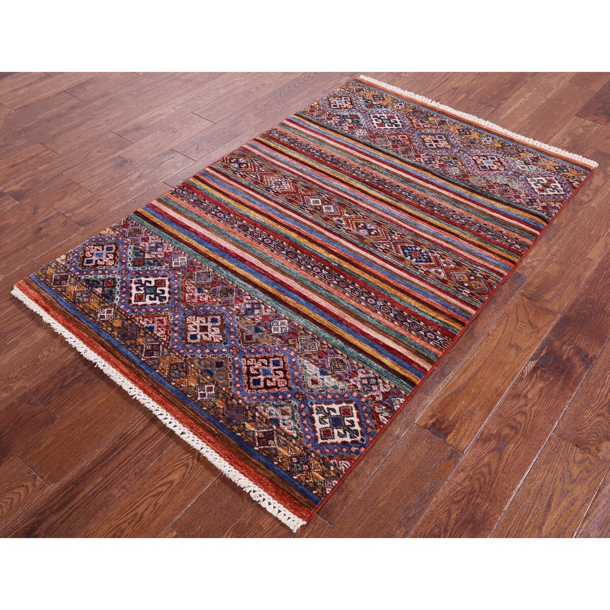 Golden Nile Khorjin Persian Gabbeh Hand Knotted Wool Rug - 3' 5" X 5' 4"
