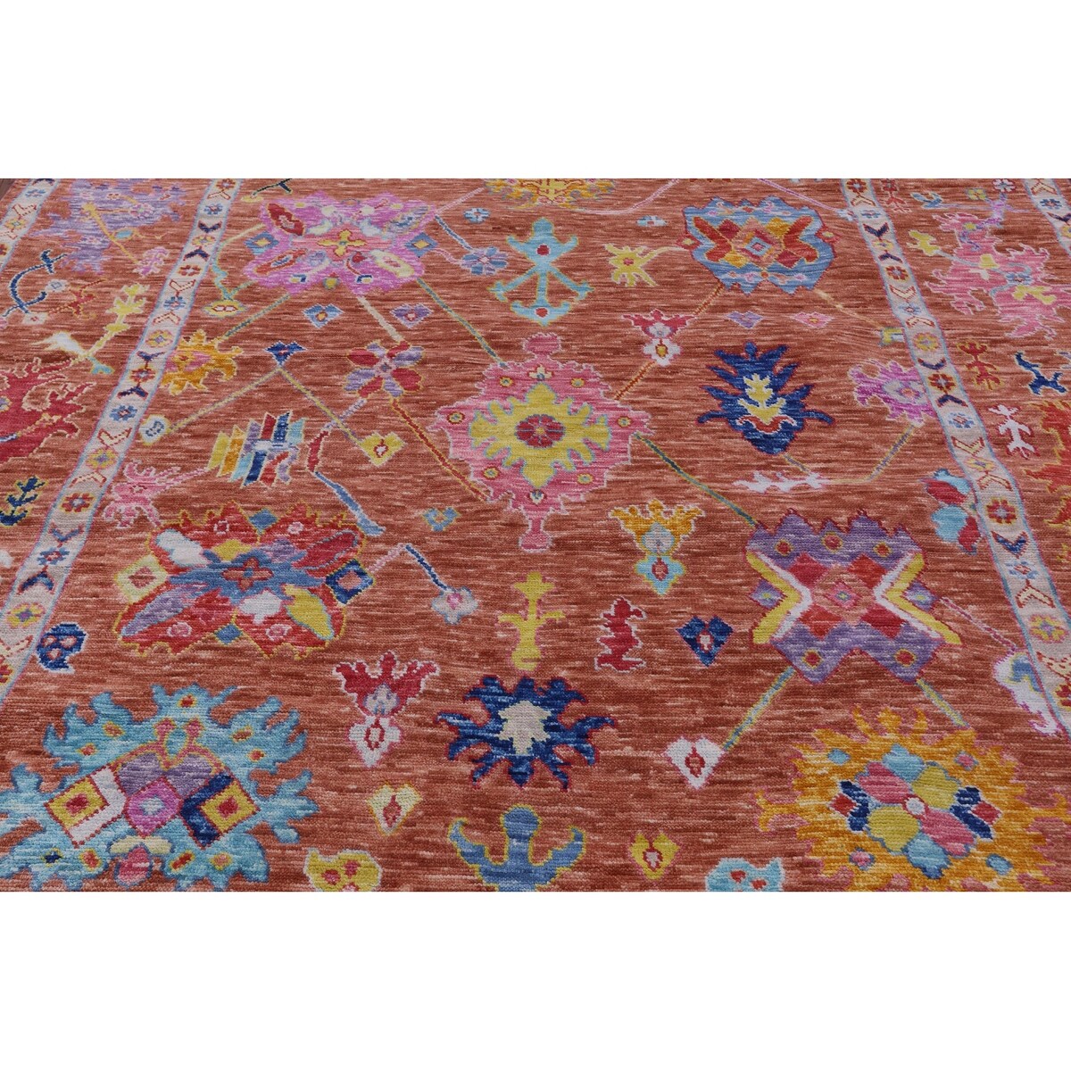 Golden Nile Turkish Oushak Hand Knotted Wool Rug - 9' 1" X 12' 1"