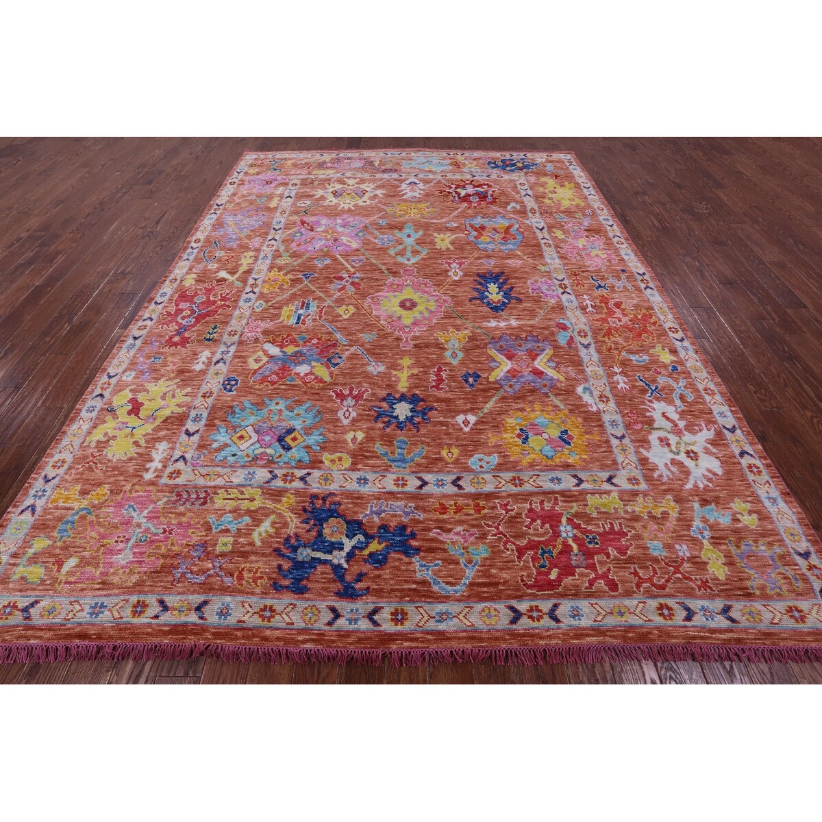 Golden Nile Turkish Oushak Hand Knotted Wool Rug - 9' 1" X 12' 1"