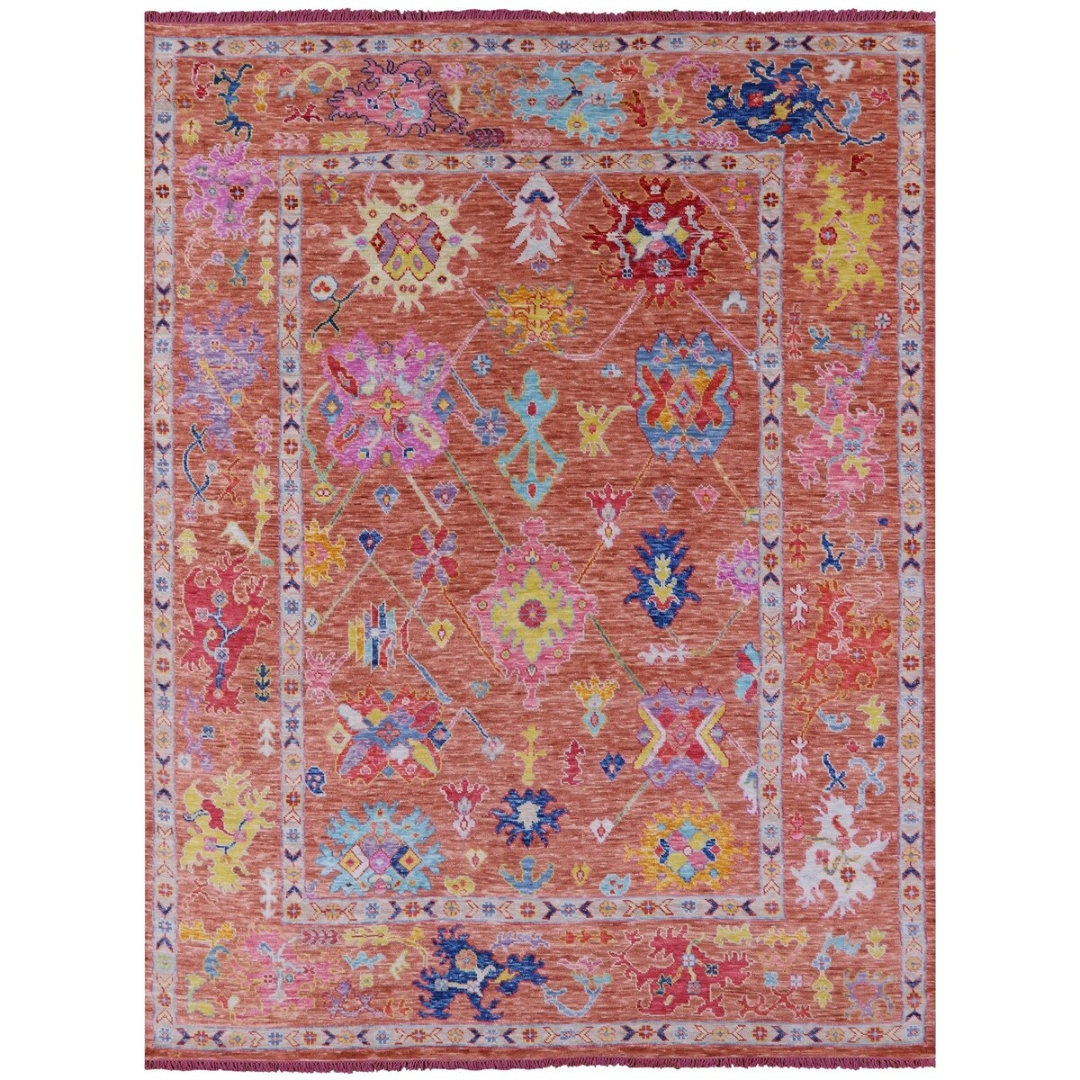 Golden Nile Turkish Oushak Hand Knotted Wool Rug - 9' 1" X 12' 1"