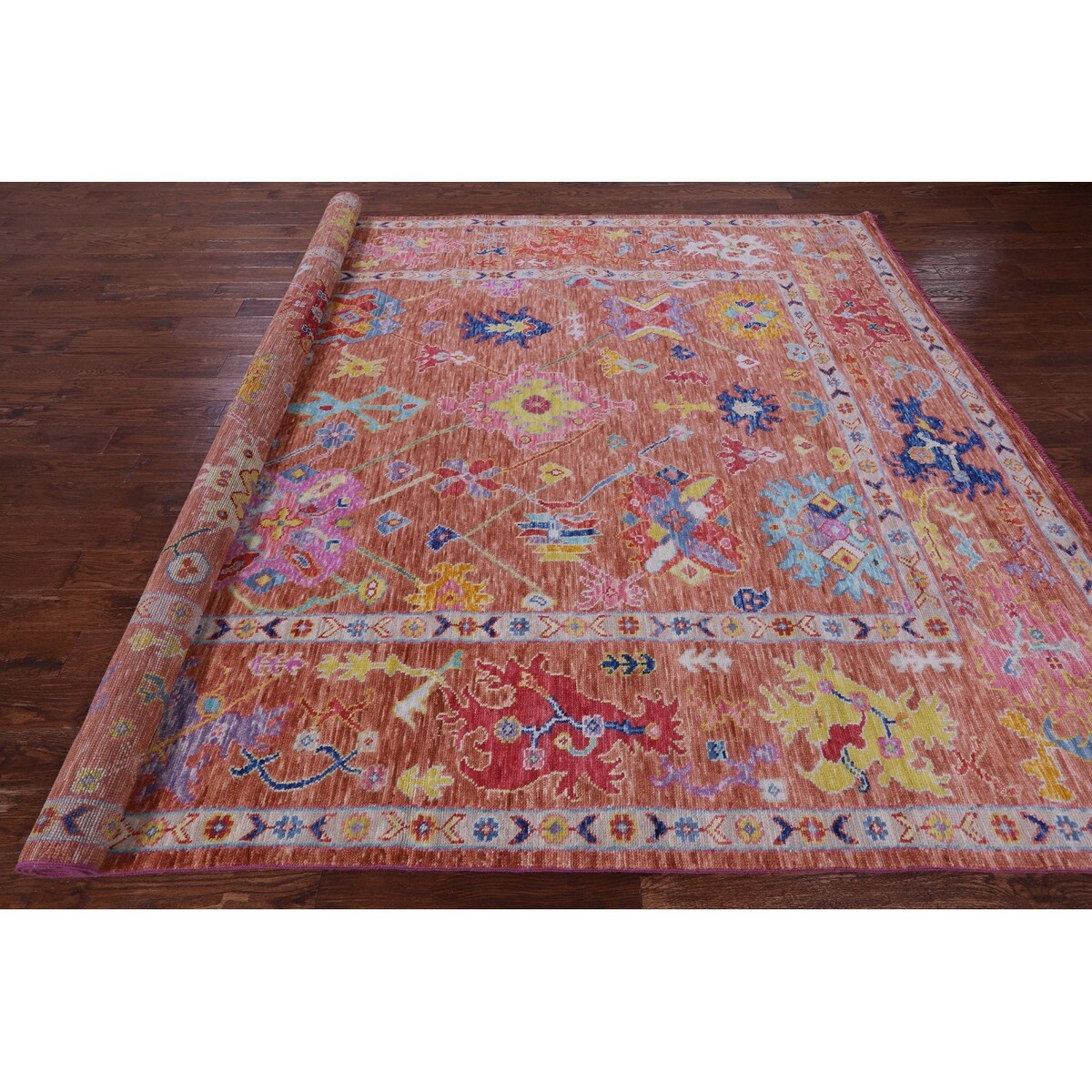 Golden Nile Turkish Oushak Hand Knotted Wool Rug - 9' 1" X 12' 1"