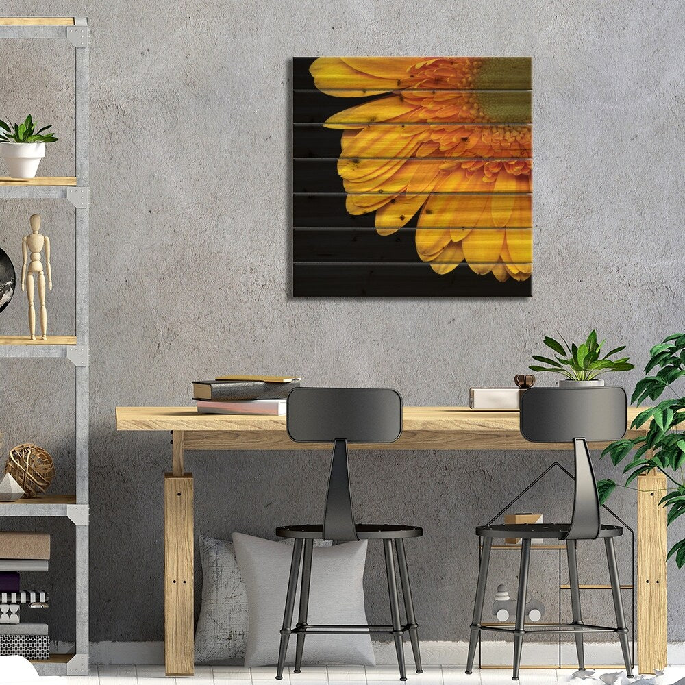 Golden Rays Print On Wood by Magda Indigo - Multi-Color