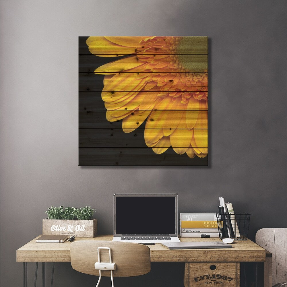 Golden Rays Print On Wood by Magda Indigo - Multi-Color