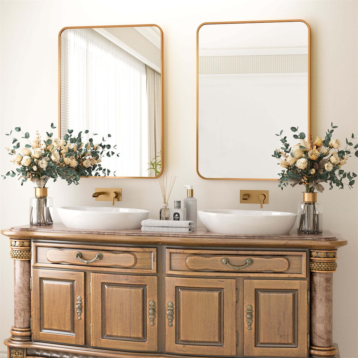 Golden Wall Mirror Hanging Vanity Mirror