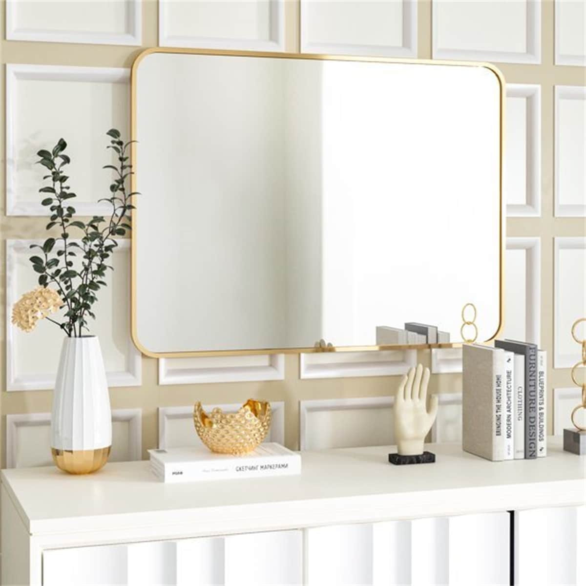 Golden Wall Mirror Hanging Vanity Mirror