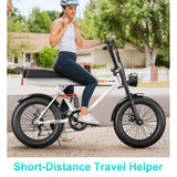 Goldoro Electric Bike for Adults 500W, 20 inch Fat Tire, 31 mph, 48V, 15AH, White