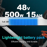 Goldoro Electric Bike for Adults 500W, 20 inch Fat Tire, 31 mph, 48V, 15AH, White