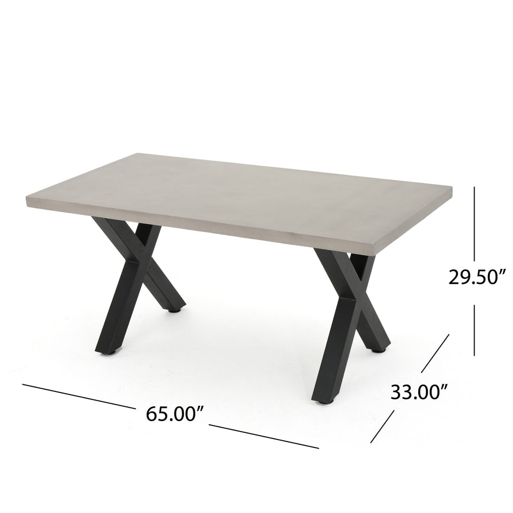 Goleta Outdoor Rectangle Light-weight Concrete Dining Table by Christopher Knight Home