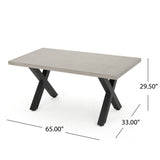 Goleta Outdoor Rectangle Light-weight Concrete Dining Table by Christopher Knight Home