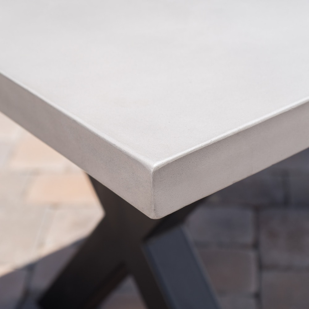Goleta Outdoor Rectangle Light-weight Concrete Dining Table by Christopher Knight Home